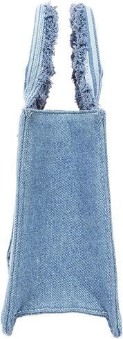 True Religion Denim Tote Bag for Women | Denim | Striped Tote with Removable Crossbody Strap | Shoulder Bag | Womens Casual Everyday Purse in Kuwait