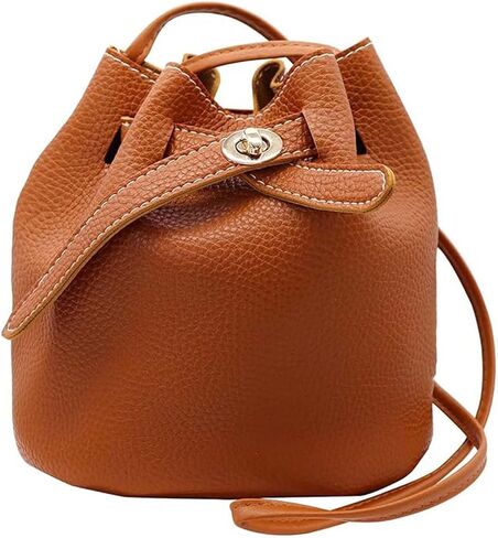 Drawstring Mini Crossbody Purse, PU Leather Small Crossbody Bags for Women, Crossbody Phone Purse Bucket Bag in Saudi Arabia
