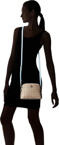 Anne Klein Lion Logo Dome Crossbody Cream Brown/Oceana/Rabbits Paw One Size in Saudi Arabia