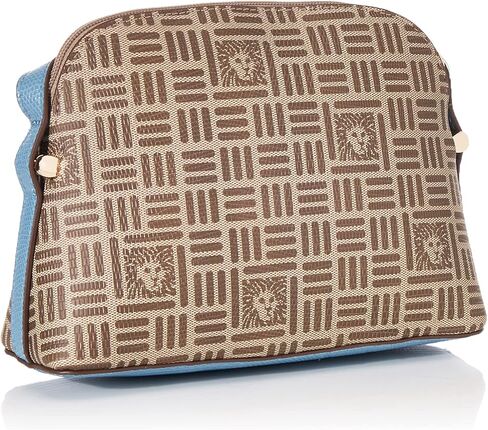 Anne Klein Lion Logo Dome Crossbody Cream Brown/Oceana/Rabbits Paw One Size in Saudi Arabia