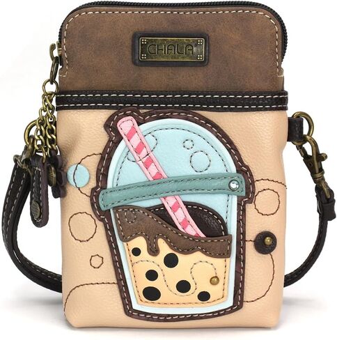 CHALA Foodie Collection Cell Phone Crossbody Purse-Women PU Leather/Canvas Multicolor Handbag with Adjustable Strap in Kuwait