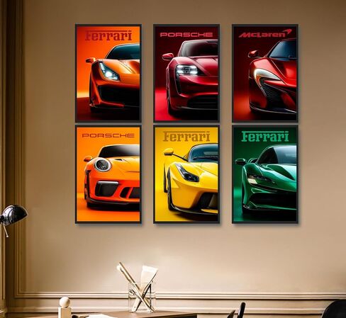 dazongweihan 9pcs Super Car Posters for Boys Room, Racing Car Wall Art for Men Guys, Sports Car Wall Decor, Race Cars Pictures Wall Decor for Bedroom Dorm Man Cave (Unframe,8x12inch)- A9 in Saudi Arabia