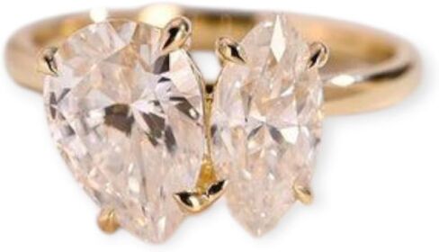 9K/14K/18K Solid Gold Toi et Moi Pear & Marquise Moissanite Engagement Ring/Two Stone Wedding Ring/Double Stone Rings/Christmas Gift - GJH148 in Kuwait