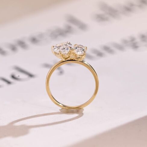 9K/14K/18K Solid Gold Toi et Moi Pear & Marquise Moissanite Engagement Ring/Two Stone Wedding Ring/Double Stone Rings/Christmas Gift - GJH148 in Kuwait