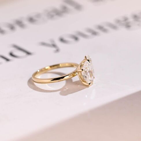 9K/14K/18K Solid Gold Toi et Moi Pear & Marquise Moissanite Engagement Ring/Two Stone Wedding Ring/Double Stone Rings/Christmas Gift - GJH148 in Kuwait