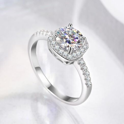 1 PC Moissanite 0.5ct Classic Square Pack Engagement Ring Promise Eternity Ring for Women Wedding Rings Jewelry Gift Friendship Promise Fashion Jewelry Fine Valentine's Day Gifts in Kuwait