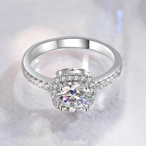 1 PC Moissanite 0.5ct Classic Square Pack Engagement Ring Promise Eternity Ring for Women Wedding Rings Jewelry Gift Friendship Promise Fashion Jewelry Fine Valentine's Day Gifts in Kuwait