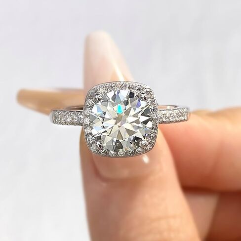 1 PC Moissanite 0.5ct Classic Square Pack Engagement Ring Promise Eternity Ring for Women Wedding Rings Jewelry Gift Friendship Promise Fashion Jewelry Fine Valentine's Day Gifts in Kuwait