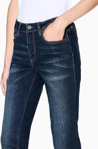 بنطلون جينز نسائي من Armani Exchange J01 Super Skinny Denim، أزرق منتصف الليل، 28W x 30L in Kuwait