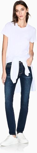 بنطلون جينز نسائي من Armani Exchange J01 Super Skinny Denim، أزرق منتصف الليل، 28W x 30L in Kuwait