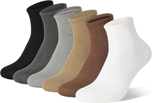 Ankle Socks for Women 6 Pairs Cotton Crew Socks with Arch Support Soft Breathable Athletic Socks for Walking Running and Daily Wear in Saudi Arabia