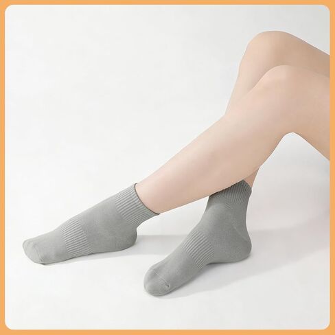 Ankle Socks for Women 6 Pairs Cotton Crew Socks with Arch Support Soft Breathable Athletic Socks for Walking Running and Daily Wear in Saudi Arabia