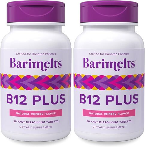 BariMelts B12 Plus, Dissolvable Bariatric Vitamins, Natural Cherry Flavor, 90 Fast Melting Tablets in Kuwait