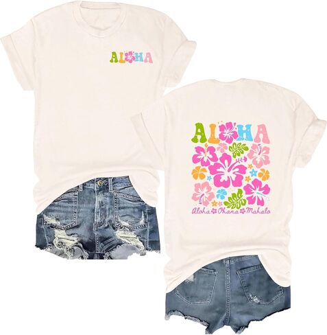 Beach Shirts for Women Hawaiian Beach Party Tops Casual Summer Tropical Graphic Outfits in Saudi Arabia