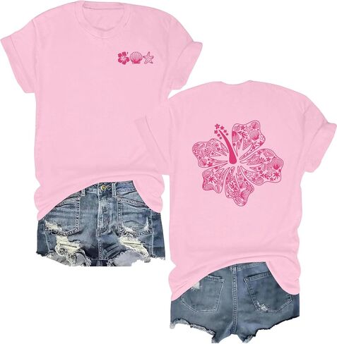 Beach Shirts for Women Hawaiian Beach Party Tops Casual Summer Tropical Graphic Outfits in Saudi Arabia