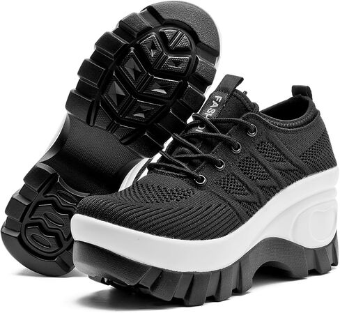 Women's Platform Wedge Sneakers Comfort Knitted Breathable Non-Slip Orthopedic Walking Shoes with Arch Support in Saudi Arabia