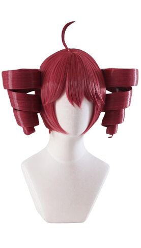 Anime Cosplay Wig Anti-Gravity Twin Tails Synthetic Wig Comic Convention Costume Hair for Halloween Party (Dark Red) in Saudi Arabia