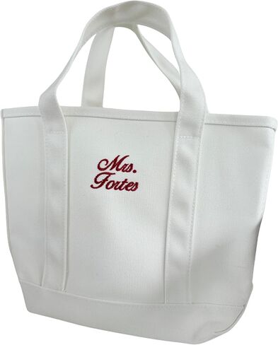 White Canvas Tote Bag, Personalized Embroidered Mrs. Tote, Gift For Bride, Bridal Shower, Bachelorette in Saudi Arabia