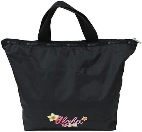 حقيبة يد LeSportsac Aloha Sunrise HAWAII حصرية سهلة الحمل + حقيبة يد بمقبض علوي، طراز 2431/لون K586، طباعة موضعية - زهور ليو الاستوائية النابضة بالحياة وأشجار النخيل، طباعة Aloha من الأمام والخلف in Kuwait
