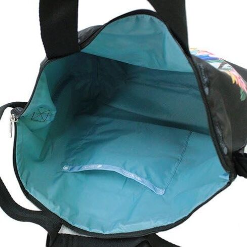 حقيبة يد LeSportsac Aloha Sunrise HAWAII حصرية سهلة الحمل + حقيبة يد بمقبض علوي، طراز 2431/لون K586، طباعة موضعية - زهور ليو الاستوائية النابضة بالحياة وأشجار النخيل، طباعة Aloha من الأمام والخلف in Kuwait