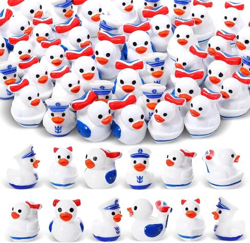 50Pcs Mini Resin Sailor Cruise Ducks Tiny Cruise Ducks for Hiding, Miniature Sailor Cruise Figurines Mini Duck for Cruise Ship Nautical Cruise Party Favors in Kuwait