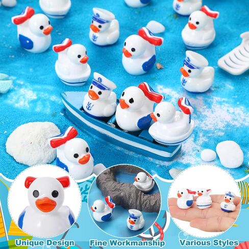 50Pcs Mini Resin Sailor Cruise Ducks Tiny Cruise Ducks for Hiding, Miniature Sailor Cruise Figurines Mini Duck for Cruise Ship Nautical Cruise Party Favors in Kuwait