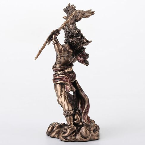 Veronese Design 4 3/8 Zeus Greek God of The Sky Holding Thunderbolt Hand Painted Resin Sculpture in Kuwait