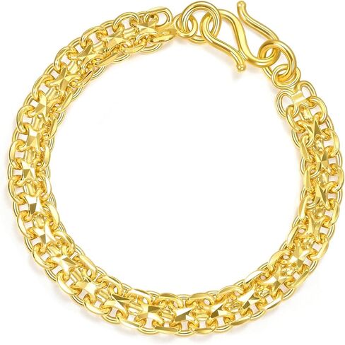 CHOW SANG SANG 999.9 24K Pure Gold Curb Chain Machinery Chain Bracelet for Men 17cm 09493B Price-by-Weight 18.71g Gold in Kuwait