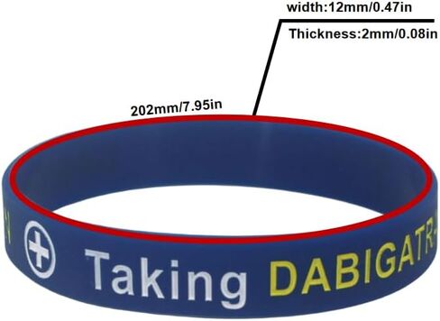 4 Pack Medical Alert Wristbands for Dabigatran – Emergency ID Silicone Bracelets for Men and Women – Medical Alert Taking Dabigatran – Dark Blue in Saudi Arabia