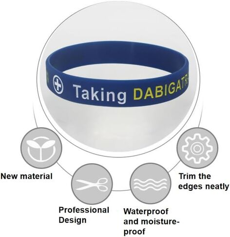 4 Pack Medical Alert Wristbands for Dabigatran – Emergency ID Silicone Bracelets for Men and Women – Medical Alert Taking Dabigatran – Dark Blue in Saudi Arabia