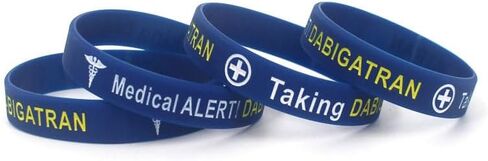 4 Pack Medical Alert Wristbands for Dabigatran – Emergency ID Silicone Bracelets for Men and Women – Medical Alert Taking Dabigatran – Dark Blue in Saudi Arabia