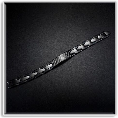 Xusamss Mens Stainless Steel Link Bracelet Cross Lords Prayer Wristband for Men, Fashion Curb Chain Bracelet, Bible Verse Link Bracelet in Kuwait