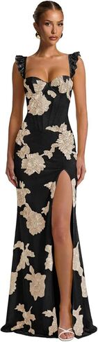 Floral Prom Dresses 2026 Spaghetti Straps Mermaid Bridesmaid Dress with Slit Long Corset Formal Dress in Saudi Arabia