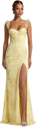 Floral Prom Dresses 2026 Spaghetti Straps Mermaid Bridesmaid Dress with Slit Long Corset Formal Dress in Saudi Arabia