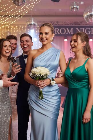 One Shoulder Satin Bridesmaid Dresses for Women 2026 Long Mermaid Pleated Formal Evening Party Gowns in Saudi Arabia