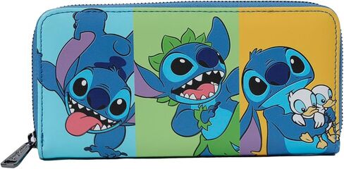 محفظة نسائية من Loungefly Disney Stitch متعددة الألوان مطبوعة بسحاب حول حقيبة اليد in Kuwait