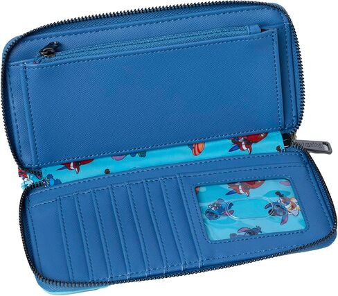 محفظة نسائية من Loungefly Disney Stitch متعددة الألوان مطبوعة بسحاب حول حقيبة اليد in Kuwait