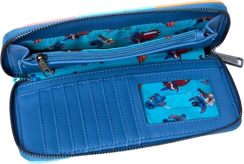 محفظة نسائية من Loungefly Disney Stitch متعددة الألوان مطبوعة بسحاب حول حقيبة اليد in Kuwait