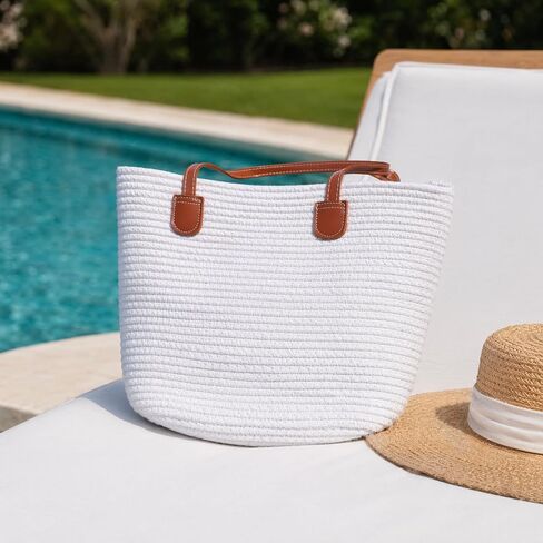 Straw Bags for Women Beach Tote Bag Woven Raffia Handbag Summer Shoulder Purse Large Capacity Boho Crochet Tote with Zipper Cute 2026 in Saudi Arabia