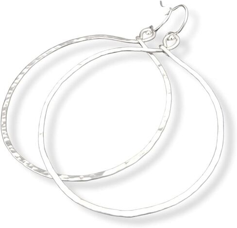 Extra Large Hoop Earrings Hammered Sterling Silver XL in Saudi Arabia