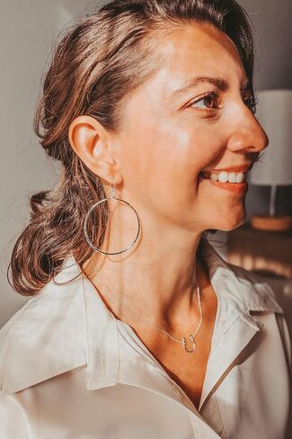 Extra Large Hoop Earrings Hammered Sterling Silver XL in Saudi Arabia