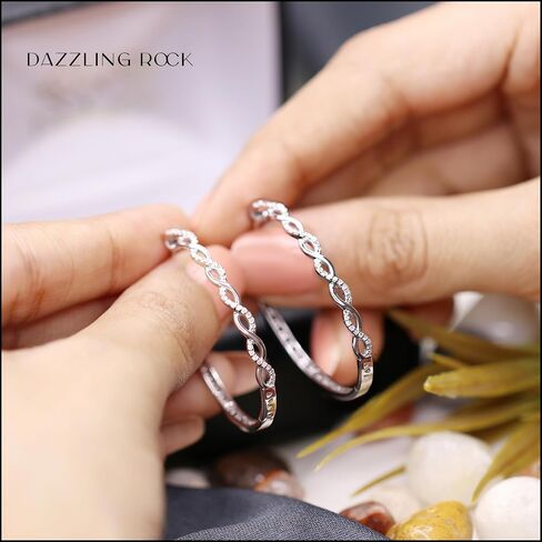 Dazzlingrock Collection 0.18 Carat Round White Diamond Swirl Hoop Earrings for Women in 925 Sterling Silver in Kuwait