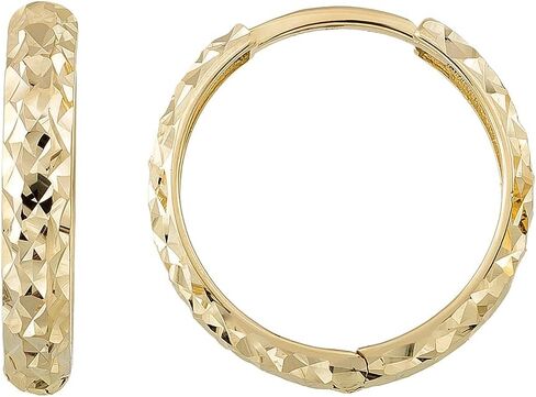 14K Solid Gold Hoop Huggie Earrings for Women,Diamond Cut Tiny Moon Earrings,Hypoallergenic, Gift for Her in Saudi Arabia