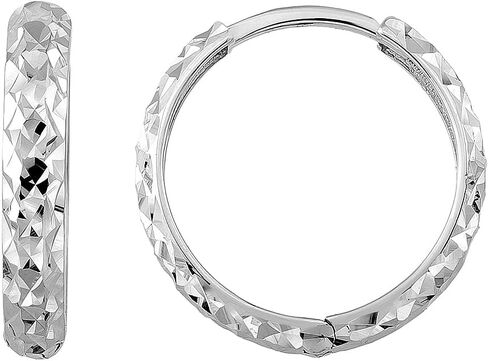 14K Solid Gold Hoop Huggie Earrings for Women,Diamond Cut Tiny Moon Earrings,Hypoallergenic, Gift for Her in Saudi Arabia