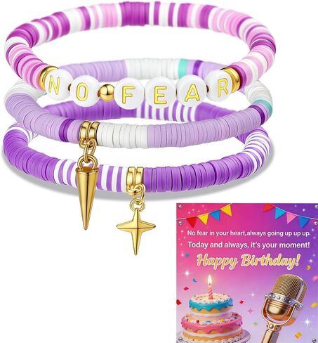 KPop Bracelet Merch Stuff and Birthday Card, Stretchy Polymer Clay Bracelet, KPop Jewelry Party Decor Outfits Accessories, Gift for Women Daughter Sister Fans in Saudi Arabia