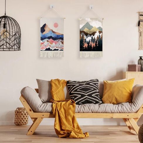 2Pcs Printed Wall Tapestry Hanging Decor, 14x24" Cotton Prints Boho Chic Bohemian Morocco Landscape Scenery Tapestries Poster Art Gift for Apartment Dorm Kids Livingroom Bedroom Door Entrance in Saudi Arabia