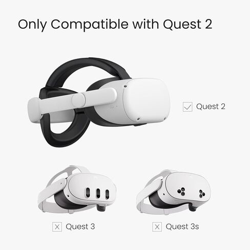 KIWI design Comfort Head Strap Accessories Compatible with Oculus/Meta Quest 2, Elite Strap Replacement for Enhanced Support of VR Headset, NOT for Meta Quest 3/3S in Kuwait