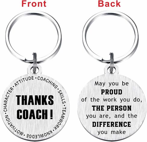 Laluminter Thanks Coach Appreciation Gifts for Women Men - Best Coach Ever Keychain - Thank You Key Chain for Soccer Softball Volleyball Basketball Coach - End-of-Season - Double Sides Engraved in Kuwait