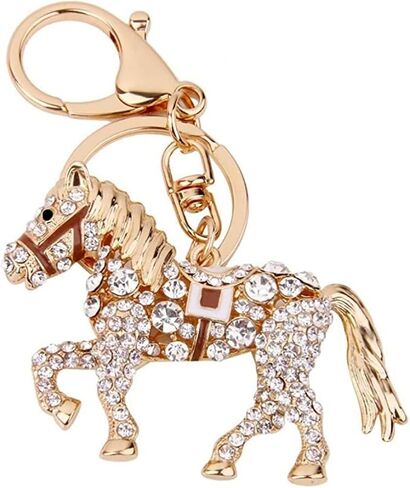 Bestdays Crystal Key Ring Rhinestone Horse Keychain for Women and Men, Animal Purse Charm Pendant for Handbags, Wallets, and Bags in Saudi Arabia