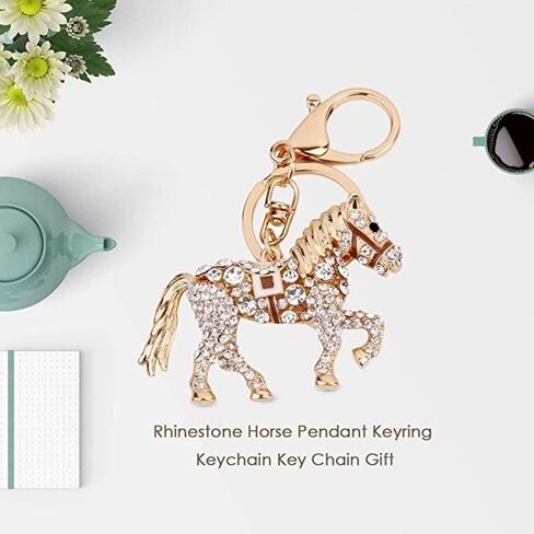 Bestdays Crystal Key Ring Rhinestone Horse Keychain for Women and Men, Animal Purse Charm Pendant for Handbags, Wallets, and Bags in Saudi Arabia